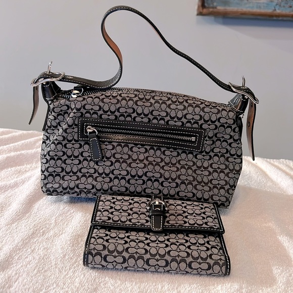 Coach Handbags - Coach signature logo small handbag and matching wallet